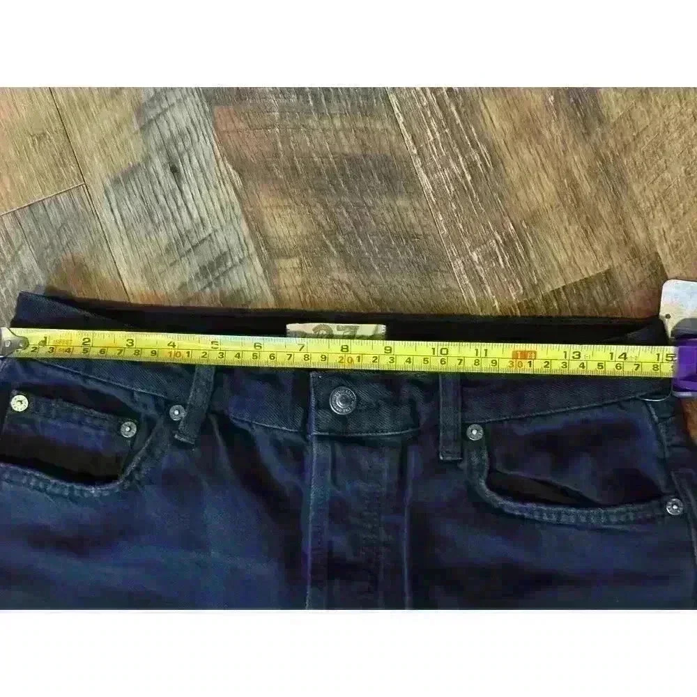 NWT We The‎ Free People Maggie Mid Rise Straight Jeans Black Onyx Size 27 - Picture 6 of 16